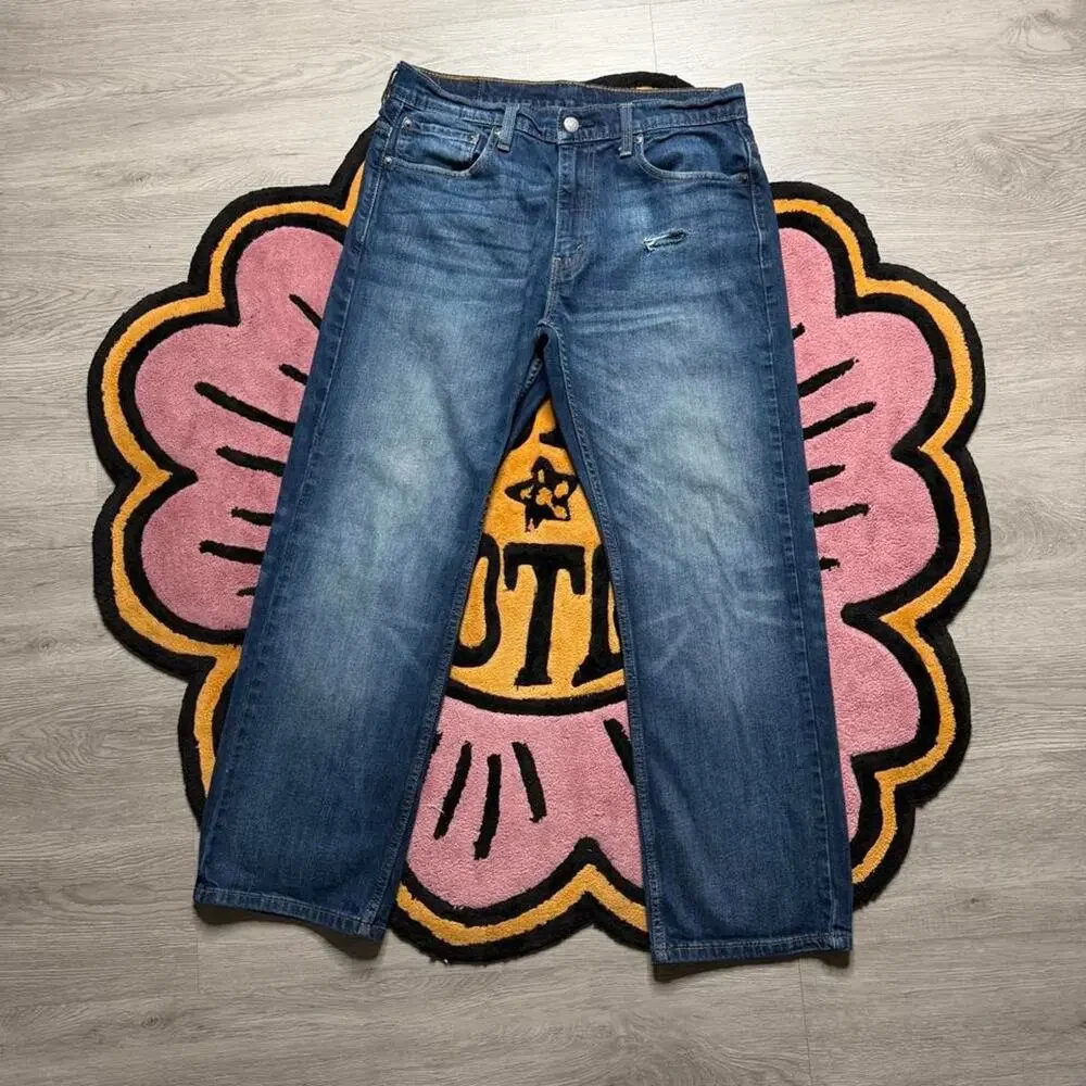 Levi’s Strauss 569 Loose Straight Distressed Denim Jeans Size 32x30 Blue